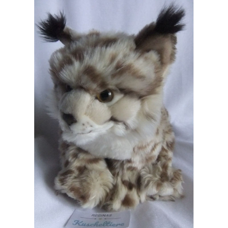 Uni Toys - Plüschtier - Luchs - grau, braun - ca. 25 cm hoch und ca. 16 cm lang