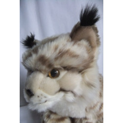 Uni Toys - Plüschtier - Luchs - grau, braun - ca. 25 cm hoch und ca. 16 cm lang