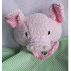 Käthe Kruse - Schmusetuch - Schwein mit Halstuch - zweilagig - ca. 30 cm lang