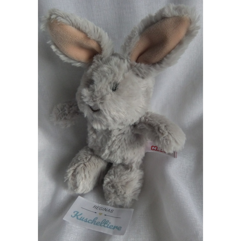 Nici - Plüschtier - Hase grau - mit rosa Innenöhrchen - ca. 20 cm groß - Schlenker