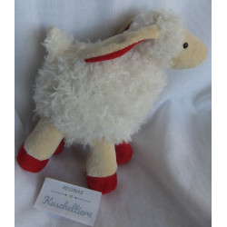 Sparkasse - Plüschtier - Schaf - weiß, beige, rot - ca. 20 cm hoch und ca. 16 cm lang