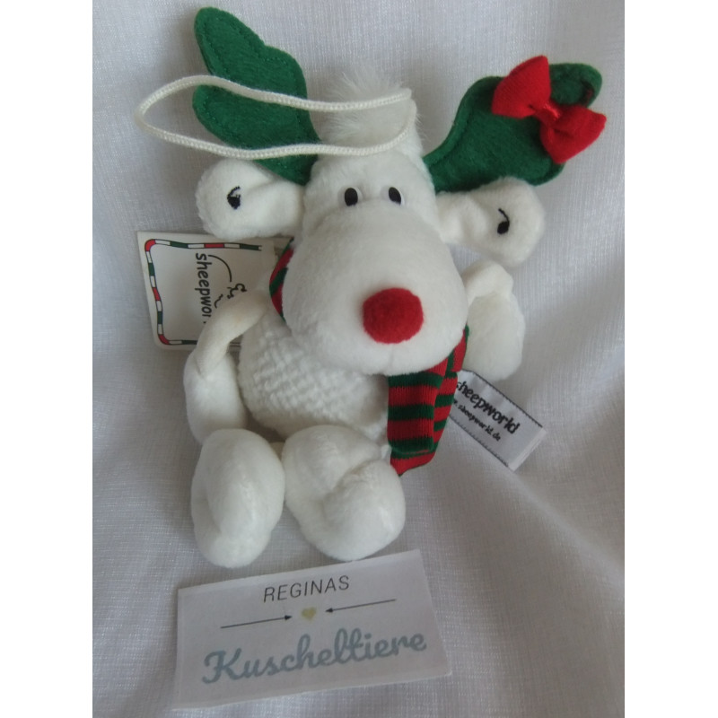 Nici - Sheepworld - Plüschtier - Schaf Sille mit Elchgeweih und Schal - ca. 17 cm groß - Schlenker