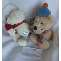Nici - zwei Plüschtiere -  Winterbär Bär Philip mit Mütze und Schal und Love Bär mit Schal und Herzchen im Arm