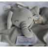 BBSKY - Schmusetuch - Elefant - grau, weiß - Rassel- Knistergeräusch - ca. 24 cm x 26 cm groß