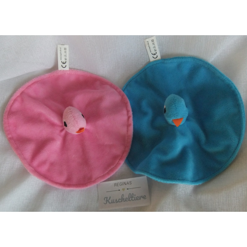 ImageGroup Holland - Schmusetücher - Ente - 1 x rosa und 1x blau - Durchmesser ca. 18 cm groß