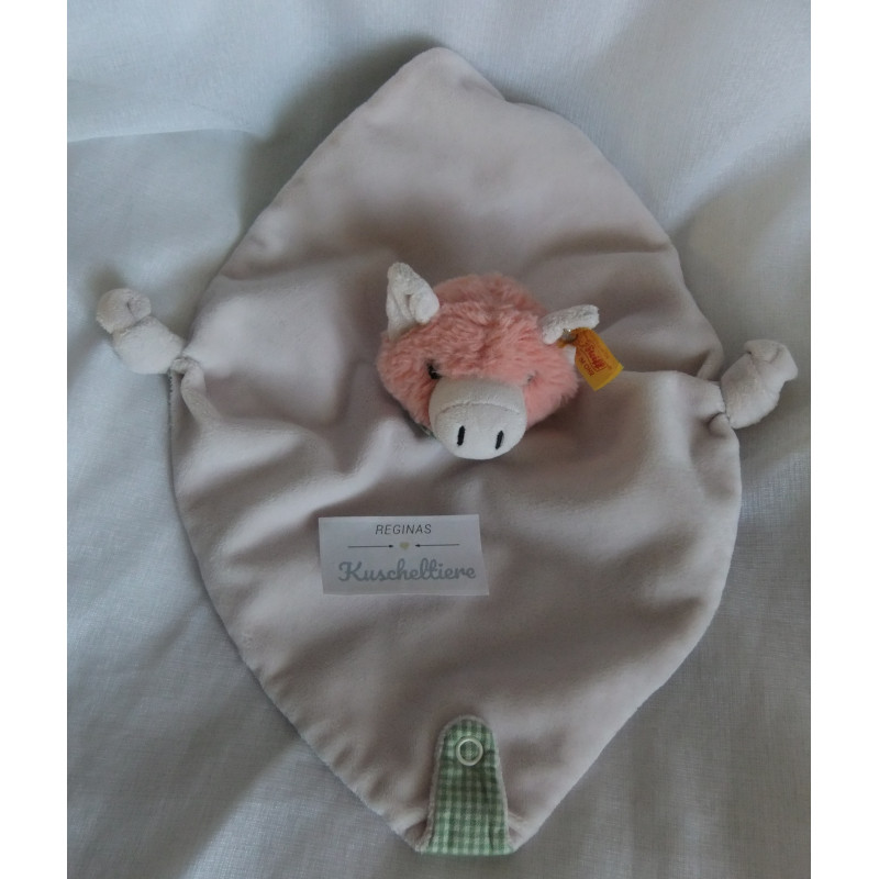 Steiff - Schmusetuch Schweinchen Piggilee - mit Schnullerhalter - ca. 25 cm lang