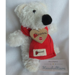 Trudi Bussi - Plüschtier - Bär - Eisbär - weiß, beige mit rotem Schal - ca. 18 cm groß - Schlenker