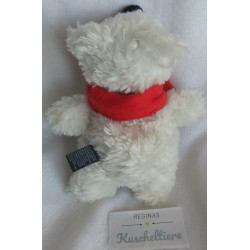 Trudi Bussi - Plüschtier - Bär - Eisbär - weiß, beige mit rotem Schal - ca. 18 cm groß - Schlenker