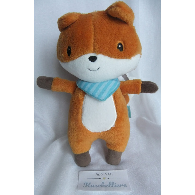 Babydream - Spieltier - Kuscheltier - Fuchs rotbraun, weiß mit gestreiftem Halstuch - ca. 23 cm - Schlenker