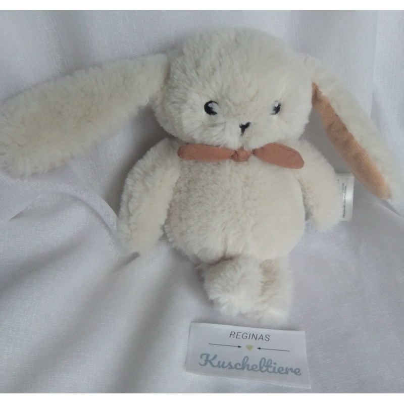 H&M - Plüschtier - Hase weiß, rosa mit Schleife altrosa - ca. 21 cm groß - Schlenker
