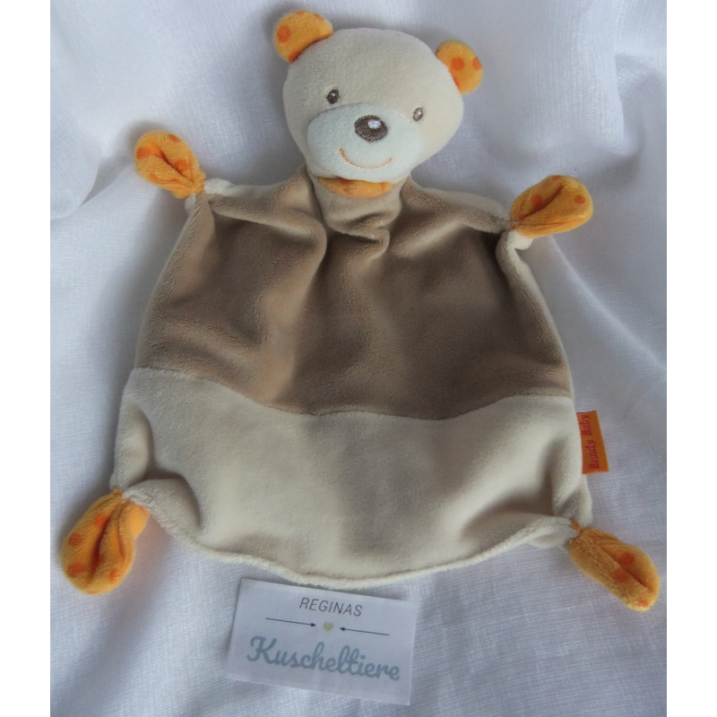 Beauty Baby - Schmusetuch - Bär - beige, braun - mit Rasselgeräusch - ca. 24 cm lang