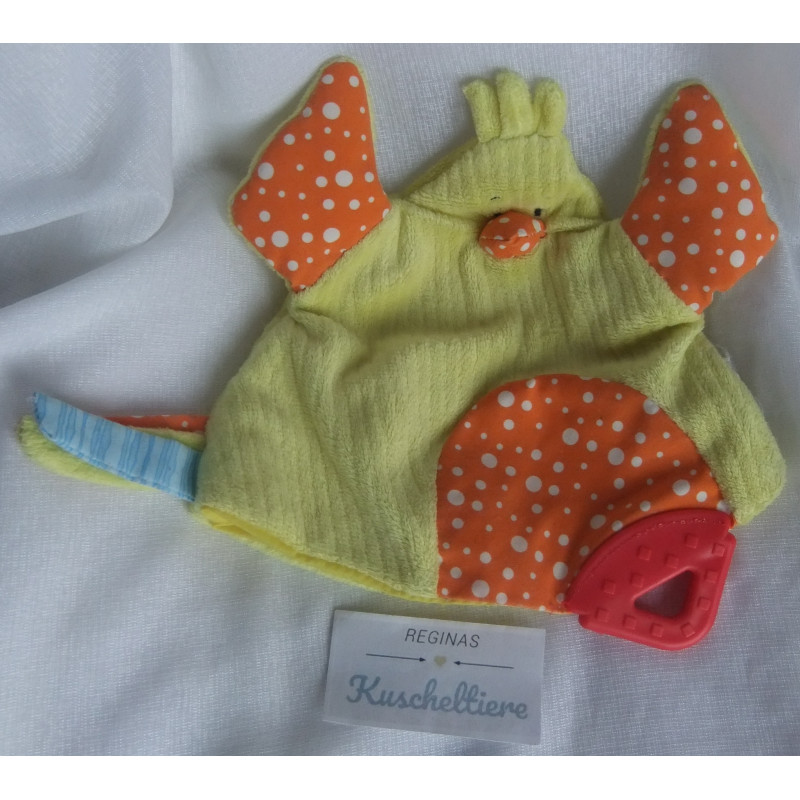 Kik - Ergee - Schmusetuch - Handpuppe - Küken mit Beißecke - gelb, orange - ca. 19 cm lang