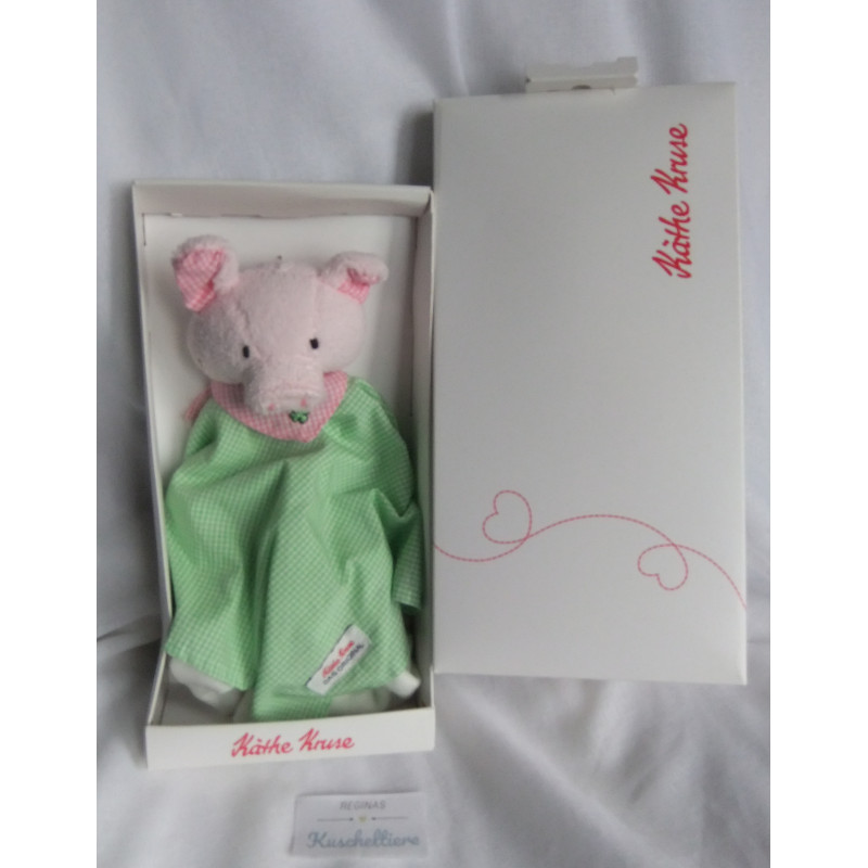 Käthe Kruse - Schmusetuch - Schweinchen Rosa mit Halstuch - zweilagig - ca. 30 cm lang
