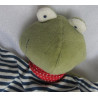 Sigikid - Schmusetuch - Bio - Frosch grün, blau-weiß gestreift mit Halstuch rot mit weißen Punkten - ca. 27 cm lang