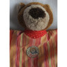 Sigikid - Schmusetuch - Bärchen braun, bunte Streifen mit Halstuch rot mit gelben Punkten - ca. 25 cm lang