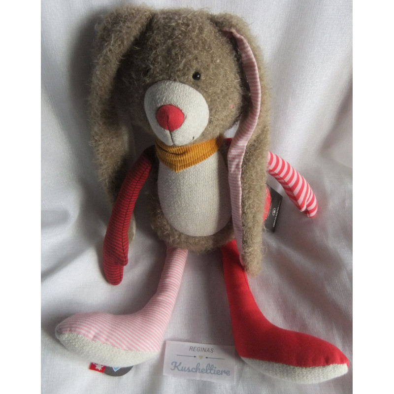 Sigikid - Kuscheltier Spielfigur - Patchwork Sweety Hase mit Halstuch - bunt - ca. 40 cm groß - Schlenker
