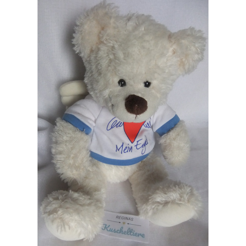 Sunkid - Plüschtier - Eisbär Bär Schutzengel mit T-Shirt Mein Engel - ca. 25 cm groß - sitzend