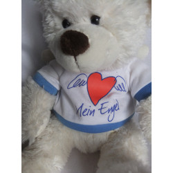 Sunkid - Plüschtier - Eisbär Bär Schutzengel mit T-Shirt Mein Engel - ca. 25 cm groß - sitzend