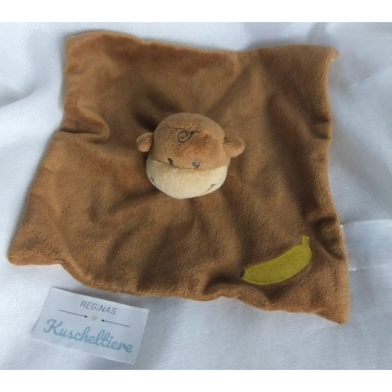 Babylove - Schmusetuch - Affe braun/braun-ocker gestreift - ca. 22cm x 21 cm groß