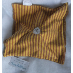 Babylove - Schmusetuch - Affe braun/braun-ocker gestreift  - ca. 22cm x 21 cm groß
