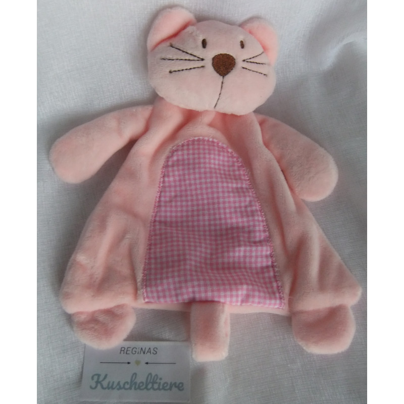 Osgood Textiles Pitter Patter - Schmusetuch - Katze mit Schnullerband - rosa - ca. 25 cm lang