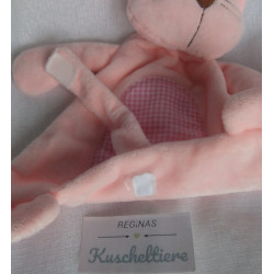 Osgood Textiles Pitter Patter - Schmusetuch - Katze mit Schnullerband - rosa - ca. 25 cm lang