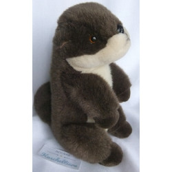 Plüti - Plüschtier - Otter - Brauntöne, grauweiß - ca. 23 cm hoch - sitzend