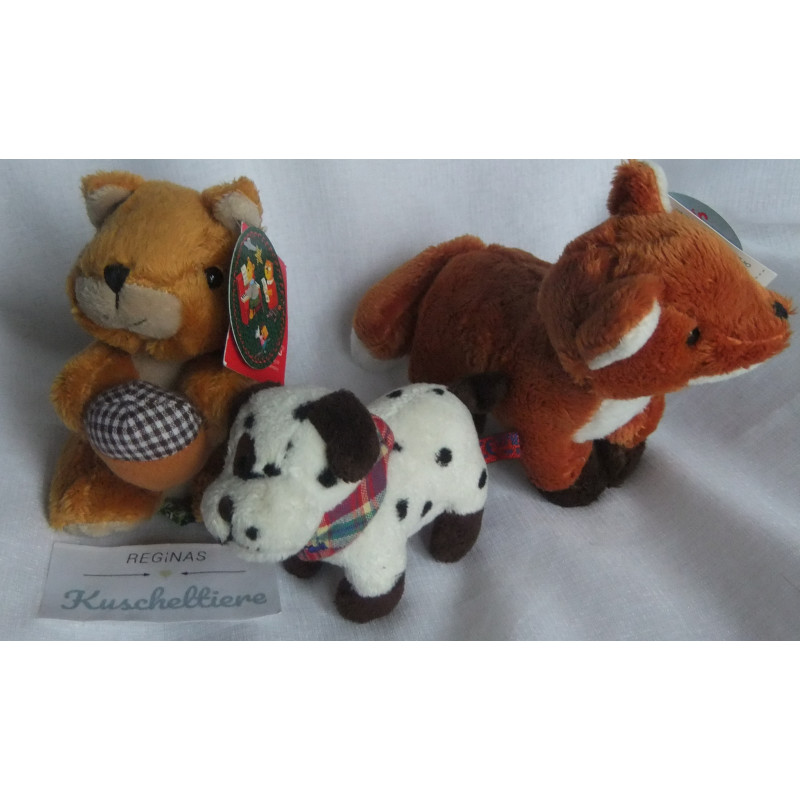 Spiegelburg Coppenrath Verlag - drei Spieltierchen - Fuchs Karl, Eichhörnchen Lilo und ein kleiner Hund mit Bellgeräusch