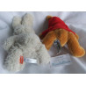 Hasenpärchen - Plüschtiere - Heunec Plüschtier Hase braun mit rotem Hoodie und Minifeet Hase grauweiß