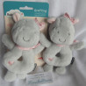 Babydream - zwei Rasselgreiflinge - Nilpferd - grau, rosa - ca. 15 cm groß