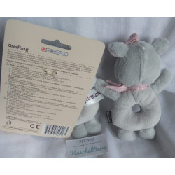 Babydream - zwei Rasselgreiflinge - Nilpferd - grau, rosa - ca. 15 cm groß