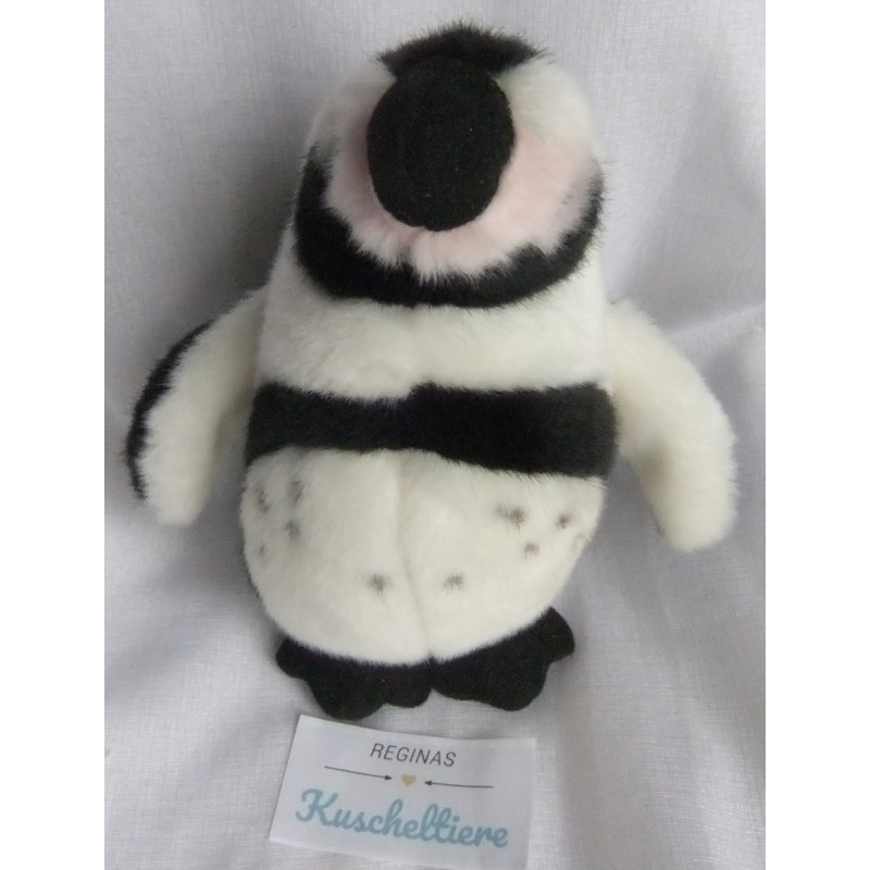 Nature Planet - Plüschtier - Pinguin - weiß, schwarz, rosa - ca. 17 cm hoch - sitzend