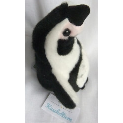 Nature Planet - Plüschtier - Pinguin - weiß, schwarz, rosa - ca. 17 cm hoch - sitzend