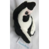Nature Planet - Plüschtier - Pinguin - weiß, schwarz, rosa - ca. 17 cm hoch - sitzend