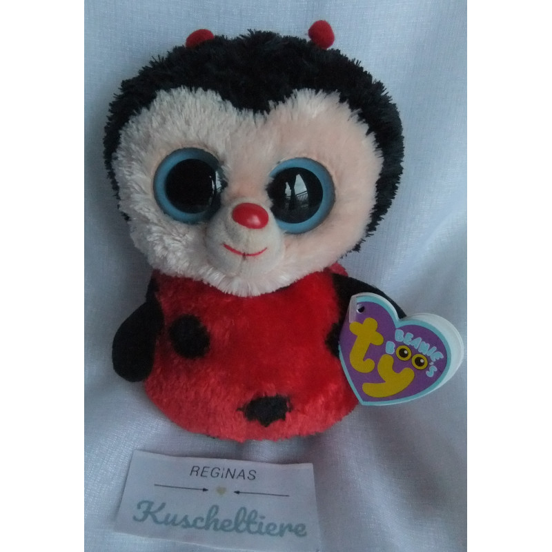 Ty - Plüschtier - Marienkäfer Bugsy - schwarz, rot - ca. 15 cm groß