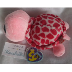 Ty - Plüschtier - The Beanie Boo's - Schildkröte Myrtle - rosa, pink - ca. 15 cm groß - liegend