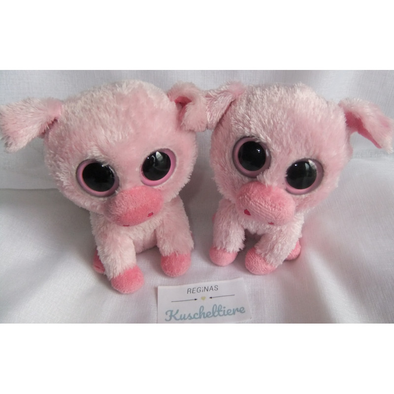 Ty - Plüschtiere - Beanie Boo's Colletion - zwei kleine Schweinchen - Corky - rosa - ca. 15 cm groß
