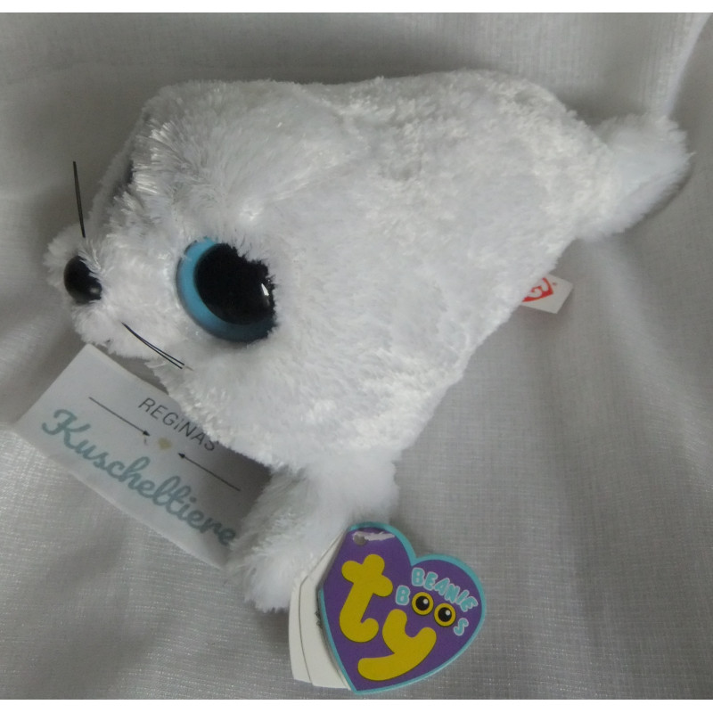 Ty - Plüschtier - The Beanie Boo's - Robbe Iceberg - weiß - ca. 15 cm groß - liegend