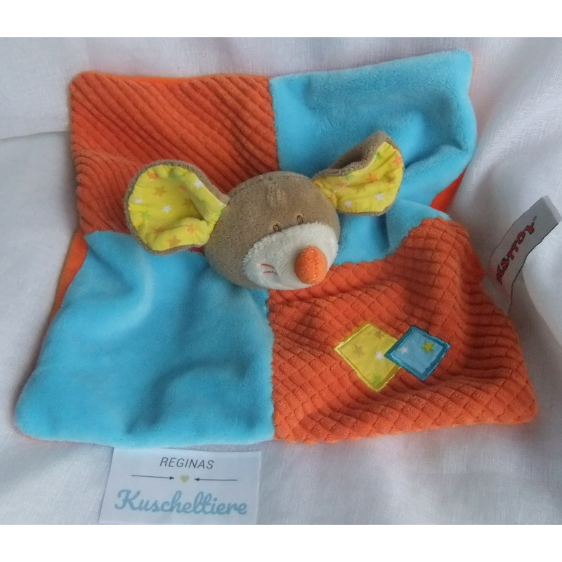 Besttoy - Schmusetuch - Maus - bunt - ca. 22 cm x 22 cm groß