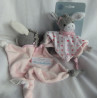 Sterntaler - zwei Schmusetücher - Esel Emmi rosa mit Punkten, grau - Rasselgeräusch