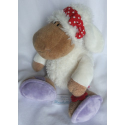 Nici - Plüschtier - Schaf Jolly Mäh Liselle weiß, lila - Haarband rot mit weißen Punkten - ca. 35 cm groß - Schlenker