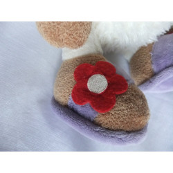 Nici - Plüschtier - Schaf Jolly Mäh Liselle weiß, lila - Haarband rot mit weißen Punkten - ca. 35 cm groß - Schlenker