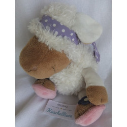 Nici - Plüschtier - Schaf Jolly Mäh Liselle weiß, rosa - Haarband lila mit weißen Punkten - ca. 25 cm groß - Schlenker