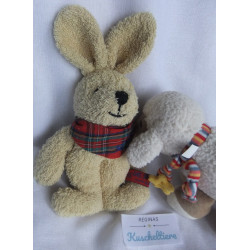Zwei Rasselgreiflinge Spieltiere - Spielgelburg Hase Felix und Sterntaler Schaf Stanley