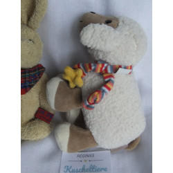 Zwei Rasselgreiflinge Spieltiere - Spielgelburg Hase Felix und Sterntaler Schaf Stanley