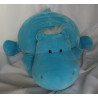Nici - Plüschtier - Nilpferd Bud Belly hellblau mit pinkem Herzchenpops  - ca. 70 cm groß - liegend