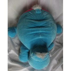 Nici - Plüschtier - Nilpferd Bud Belly hellblau mit pinkem Herzchenpops  - ca. 70 cm groß - liegend