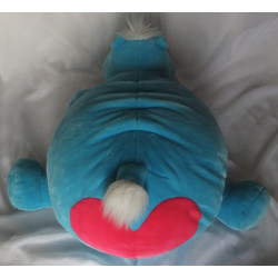 Nici - Plüschtier - Nilpferd Bud Belly hellblau mit pinkem Herzchenpops  - ca. 70 cm groß - liegend