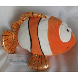 Nici - Plüschtier - Clownfisch - Claus-Fisch - orange, weiß - ca. 23 cm groß - liegend
