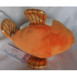 Nici - Plüschtier - Clownfisch - Claus-Fisch - orange, weiß - ca. 23 cm groß - liegend